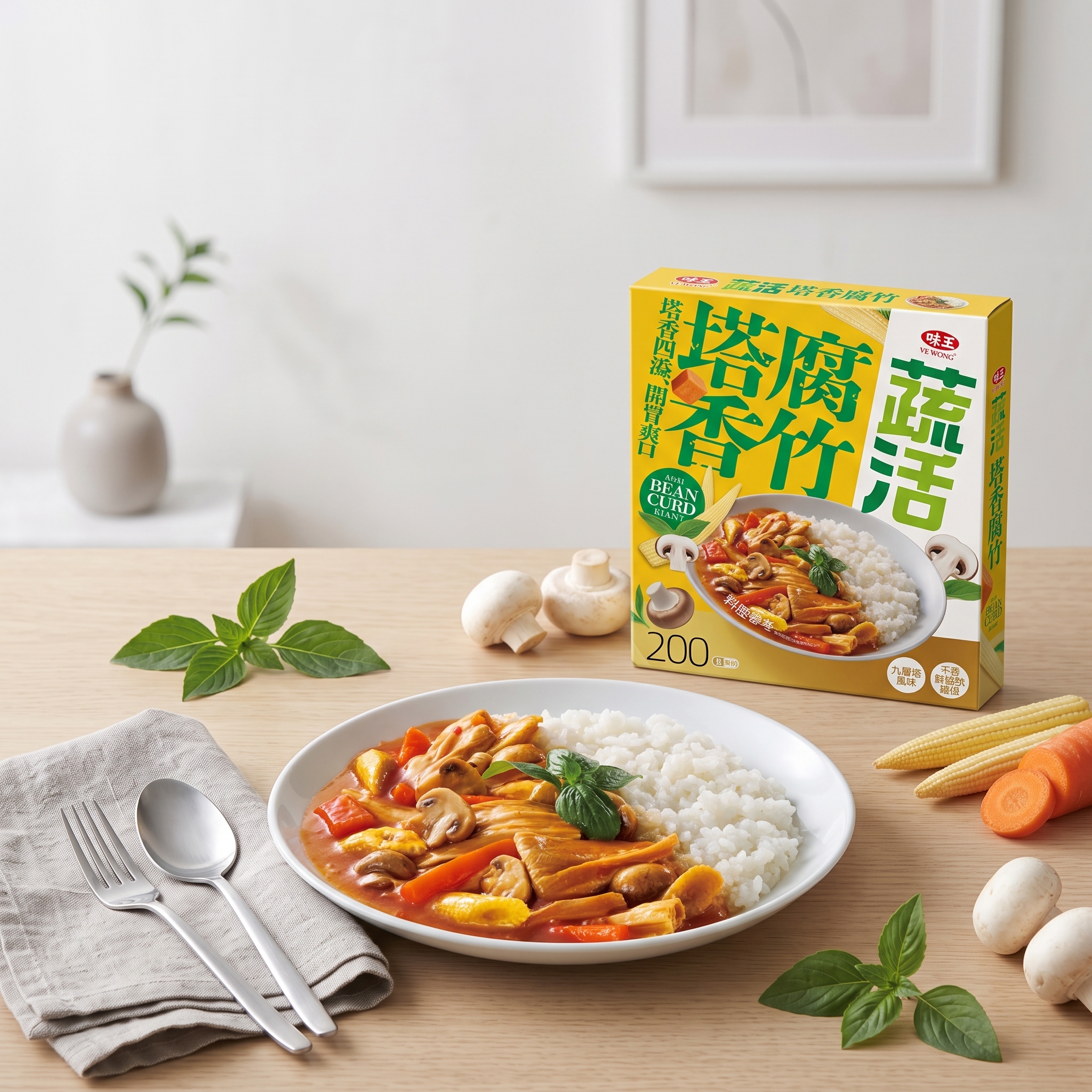 100%無動物性成分,無添加五辛,蔬食主義也能安心享用。常溫包裝、輕鬆加熱即食,是兼具美味與便利的植物系下飯首選。
本圖案僅供示意,不代表實際內容物